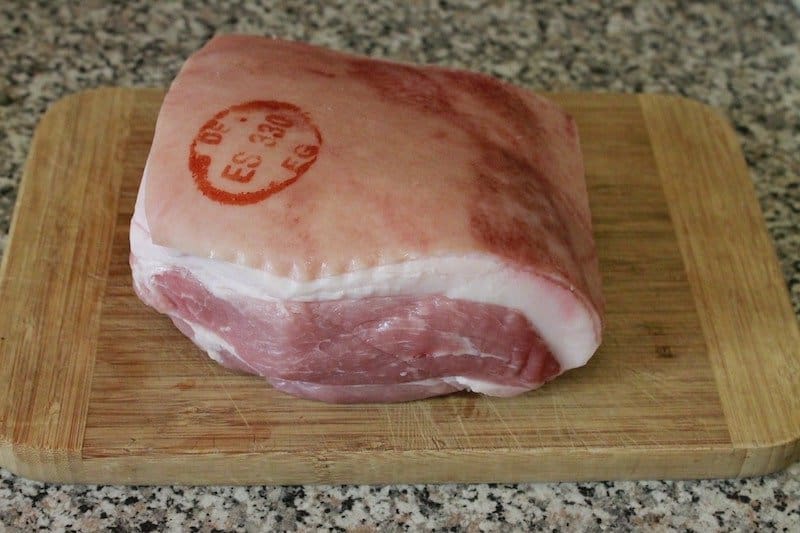 raw pork on cutting board