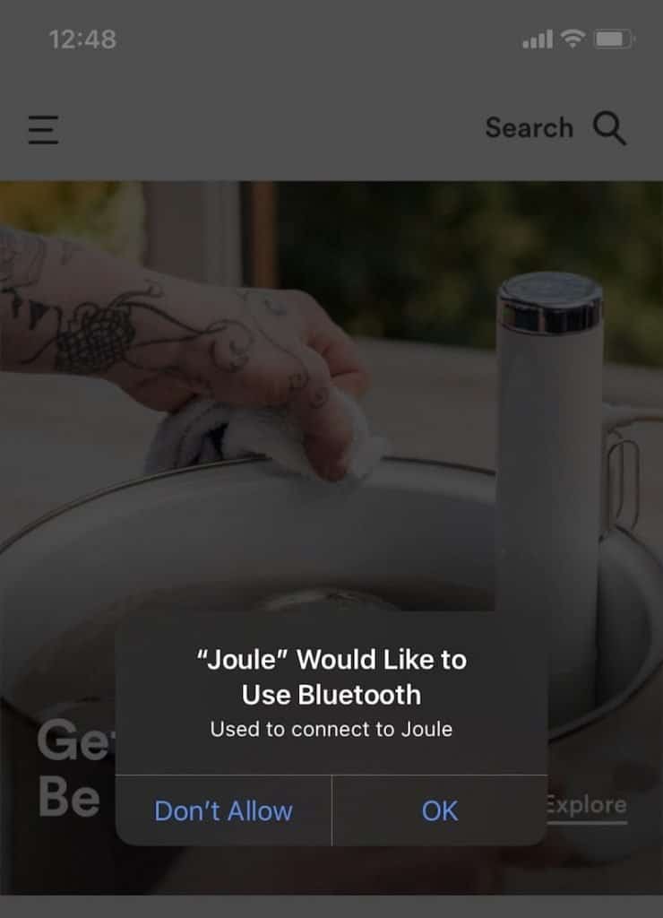 joule sous vide bluetooth