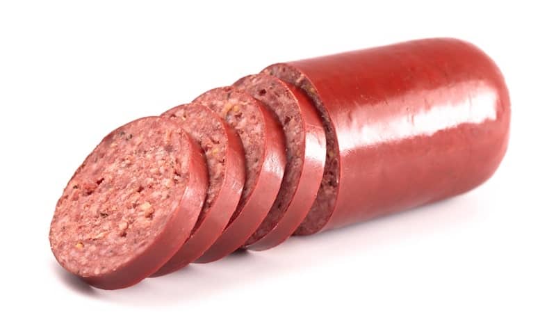 sliced summer sausage thuringer cervelat