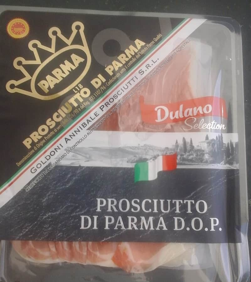 package of prosciutto di parma