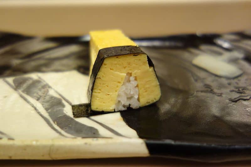 tamago sushi rice wrapped in egg omelette