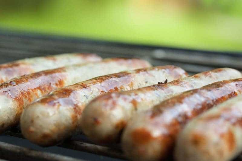 chicken sausage on grill