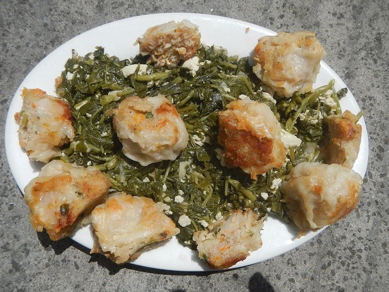 spinach tokwa dish